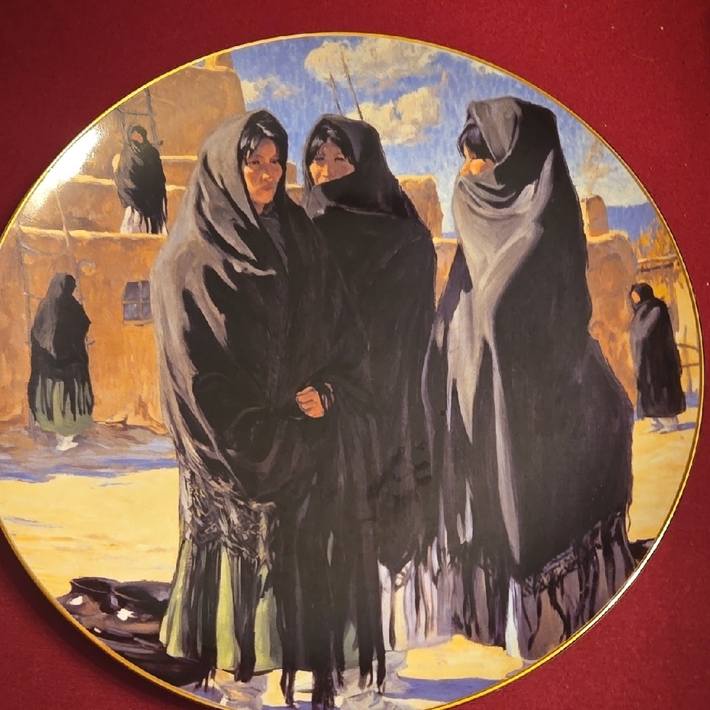 Decorative Plate with Women in Shawls